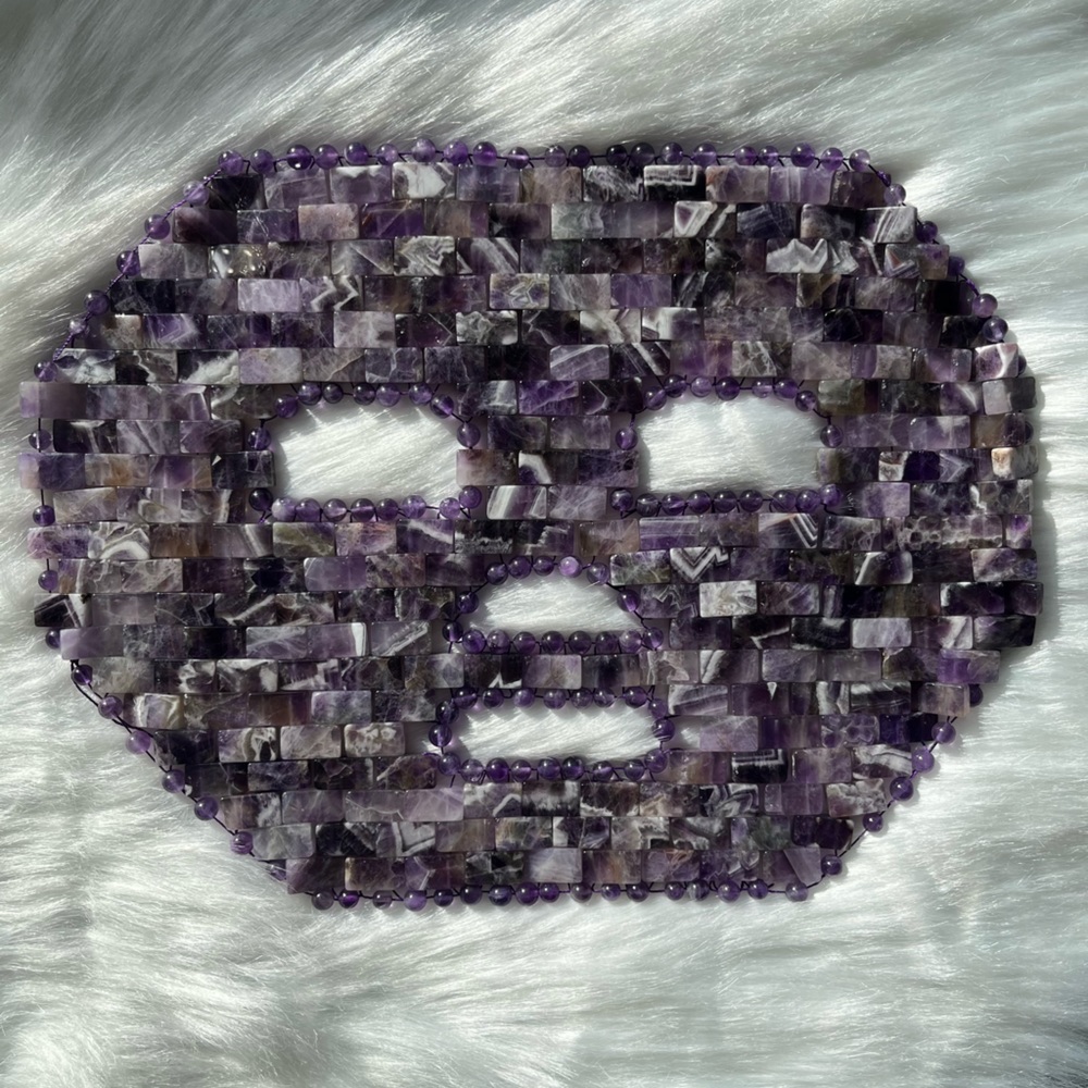 Dream Amethyst Crystal/Gemstone Beaded Face MaskPurple
